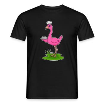 Flamingo Koch Servierglocke Kochen - Männer T-Shirt - Schwarz - Vorne - AI Model Male 178 light (178cm)