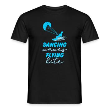 Cadeau de cerf-volant Wavesurf Dancing Waves - T-shirt homme - noir - Devant - AI Model Male 178 light (178cm)