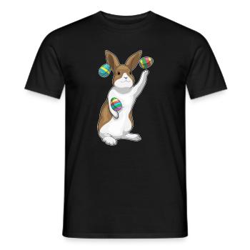 Jonglage de Pâques avec le lapin - T-shirt homme - noir - Devant - AI Model Male 178 light (178cm)