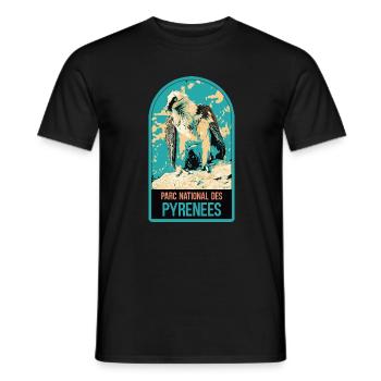 Gypaète Parc National Pyrénées : Faune Majestueuse - T-shirt homme - noir - Devant - AI Model Male 178 light (178cm)