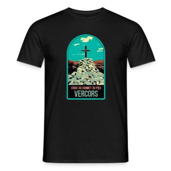 Kreuz des Gipfels des Pieu, Vercors: Heilige Natur - Männer T-Shirt - Schwarz - Vorne - AI Model Male 178 light (178cm)