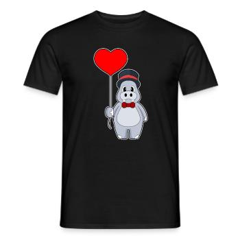 Nilpferd Bräutigam Luftballon Hochzeit - Männer T-Shirt - Schwarz - Vorne - AI Model Male 178 light (178cm)
