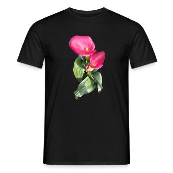 CALLASPink Calla Blossom Magic - Men's T-Shirt - black - Front - AI Model Male 178 light (178cm)