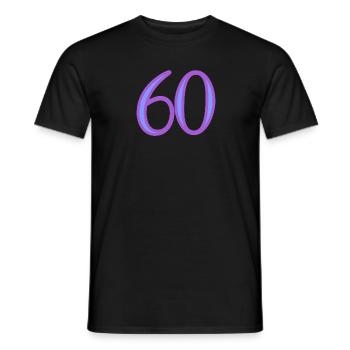 60. 60 ANS. 60e ANNIVERSAIRE. ANNIVERSAIRE 60 ANS. - T-shirt homme - noir - Devant - AI Model Male 178 light (178cm)