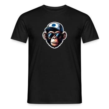 Affe Brille Cap - Männer T-Shirt - Schwarz - Vorne - AI Model Male 178 light (178cm)