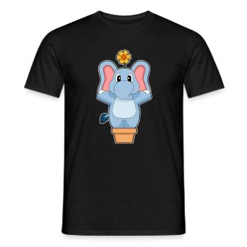 Elephant Flower - Men's T-Shirt - black - Front - AI Model Male 178 light (178cm)
