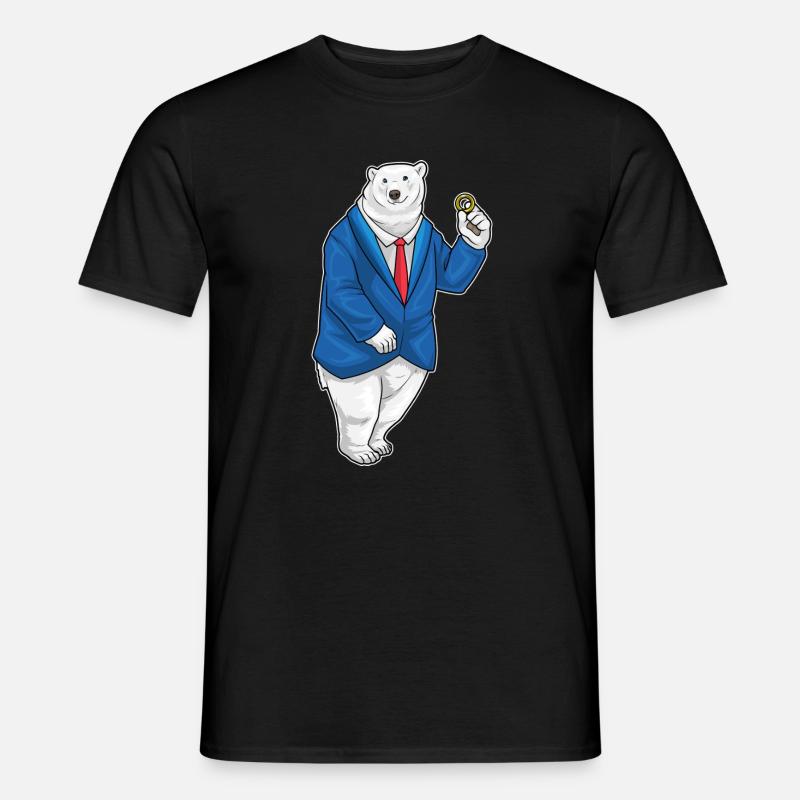 Eisbär Bräutigam Ehering Hochzeit - Männer T-Shirt - Schwarz