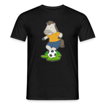 Pferd Fußballspieler Fußball - Männer T-Shirt - Schwarz - Vorne - AI Model Male 178 light (178cm)