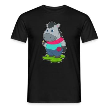 Cheval Tennis de table Raquette de tennis de table - T-shirt homme - noir - Devant - AI Model Male 178 light (178cm)