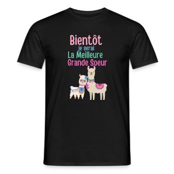 Soon I will be the Best Big Sister - Men's T-Shirt - black - Front - AI Model Male 178 light (178cm)