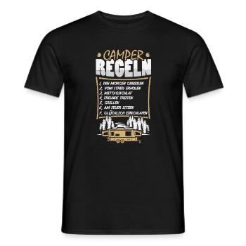 Camper Camping Caravan Saying - Men's T-Shirt - black - Front - AI Model Male 178 light (178cm)