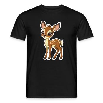 roe deer - Men's T-Shirt - black - Front - AI Model Male 178 light (178cm)