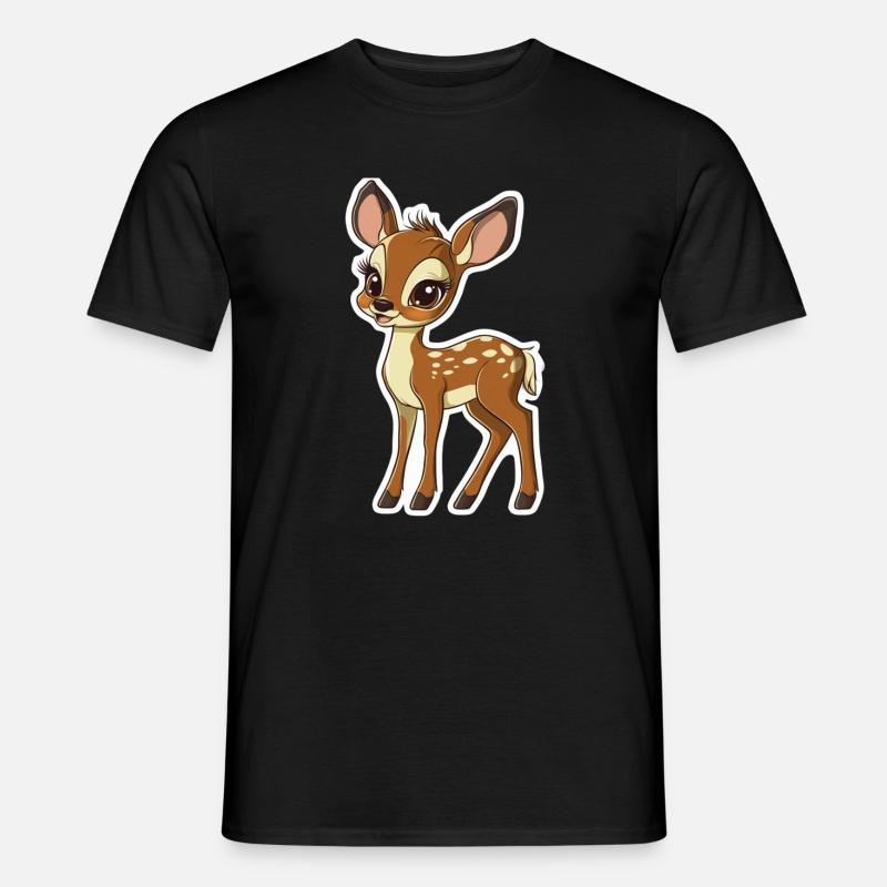 Reh - Männer T-Shirt - Schwarz
