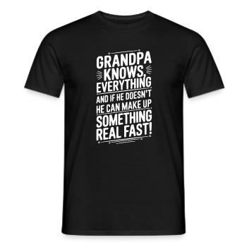 Opa weiß alles, Großvater - Männer T-Shirt - Schwarz - Vorne - AI Model Male 178 light (178cm)