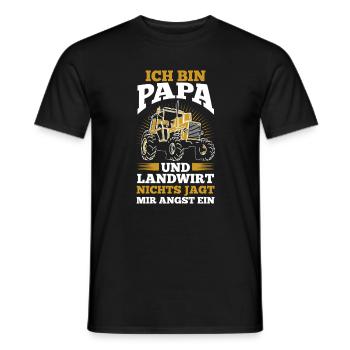 Ich Bin Papa Und Landwirt Nichts Jagt Mir Angst Ei - Männer T-Shirt - Schwarz - Vorne - AI Model Male 178 light (178cm)