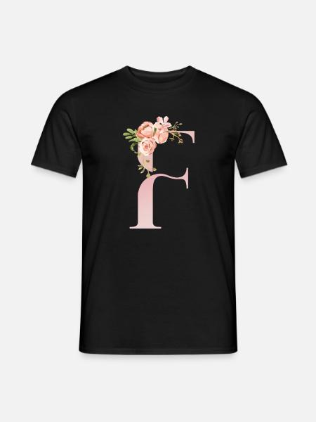 Romantic pastel floral F - Men's T-Shirt - black