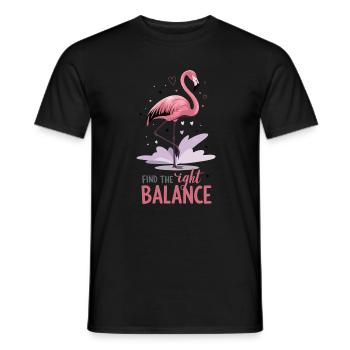 Find The Right Balance Flamingo Motivation Yoga - Men's T-Shirt - black - Front - AI Model Male 178 light (178cm)