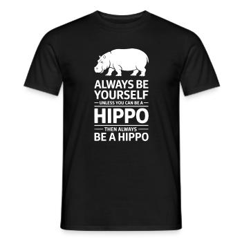 Expressions d’hippopotames Blague hippopotame Cadeau d’hippopotame - T-shirt homme - noir - Devant - AI Model Male 178 light (178cm)