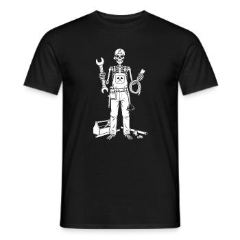 Skelettmechanik mit Werkzeugen - Männer T-Shirt - Schwarz - Vorne - AI Model Male 178 light (178cm)
