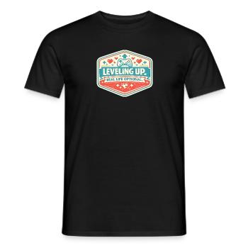 Level Up – Real Life Optional - Men's T-Shirt - black - Front - AI Model Male 178 light (178cm)