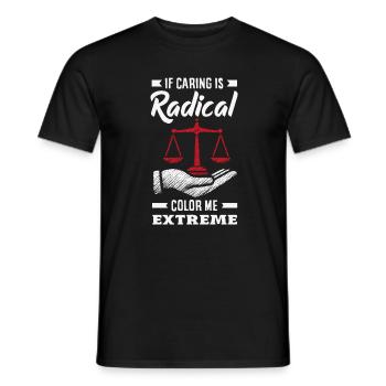 radicalized by fundamental - Men's T-Shirt - black - Front - AI Model Male 178 light (178cm)
