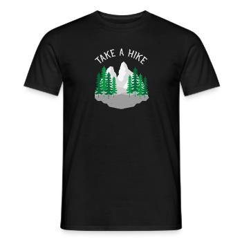 Take A Hike, Hiking, Mountains, Nature, Forest - T-shirt homme - noir - Devant - AI Model Male 178 light (178cm)