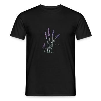 Lavender flowers watercolor - Men's T-Shirt - black - Front - AI Model Male 178 light (178cm)