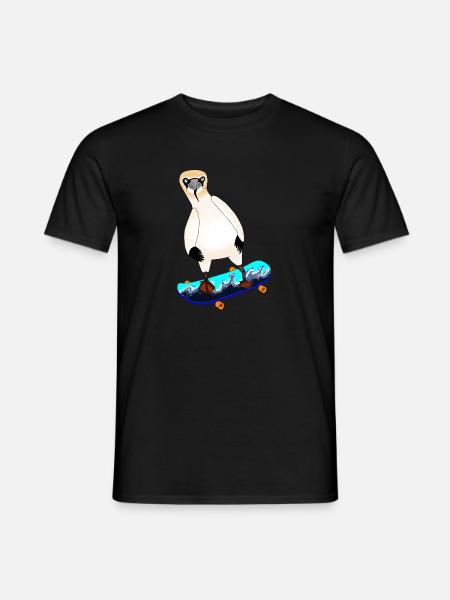 Skateboarding gannet - Men's T-Shirt - black
