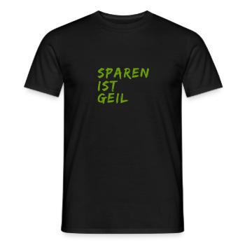 Sparen ist geil - Männer T-Shirt - Schwarz - Vorne - AI Model Male 178 light (178cm)