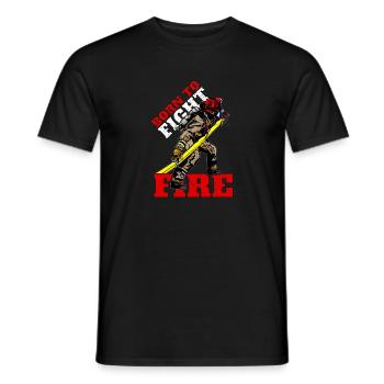 Né pour combattre le feu. Né pour lutter contre le feu ... - T-shirt homme - noir - Devant - AI Model Male 178 light (178cm)
