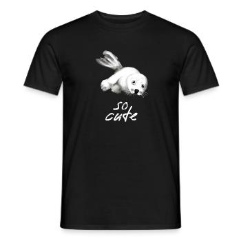 bébé phoque si mignon - T-shirt homme - noir - Devant - AI Model Male 178 light (178cm)