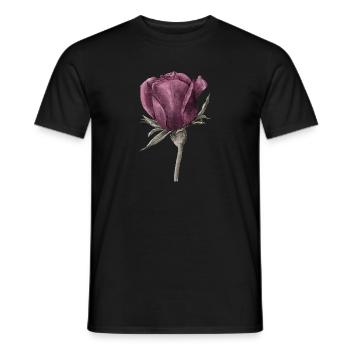 Rose flower - Men's T-Shirt - black - Front - AI Model Male 178 light (178cm)