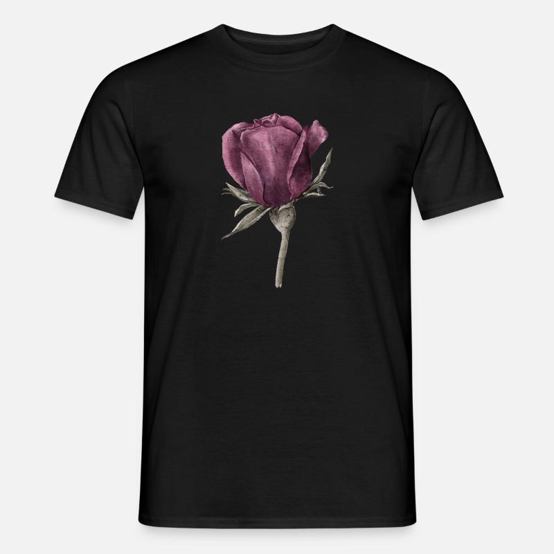 Rose Blume - Männer T-Shirt - Schwarz