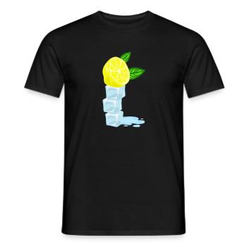 Zitrone Eiswürfel - Männer T-Shirt - Schwarz - Vorne - AI Model Male 178 light (178cm)