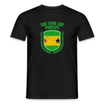São Tomé-et-Príncipe - T-shirt homme - noir - Devant - AI Model Male 178 light (178cm)