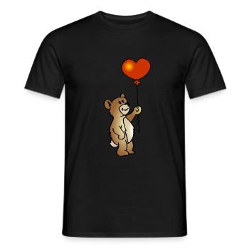 Teddy avec le coeur - T-shirt homme - noir - Devant - AI Model Male 178 light (178cm)