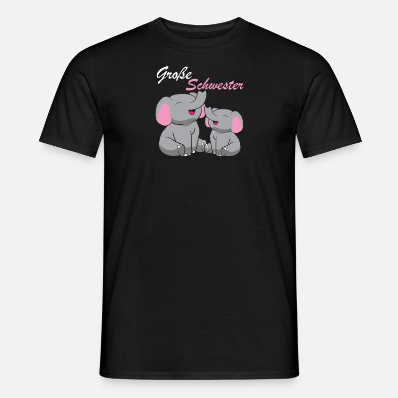 Elefanten - Große Schwester - Männer T-Shirt - Schwarz