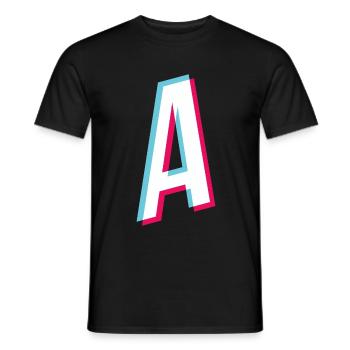 A - Buchstabe A - Männer T-Shirt - Schwarz - Vorne - AI Model Male 178 light (178cm)