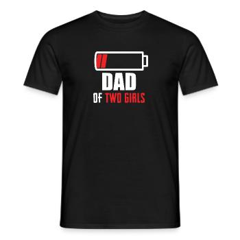 Dad of two girls- Akku leer Papa - Männer T-Shirt - Schwarz - Vorne - AI Model Male 178 light (178cm)