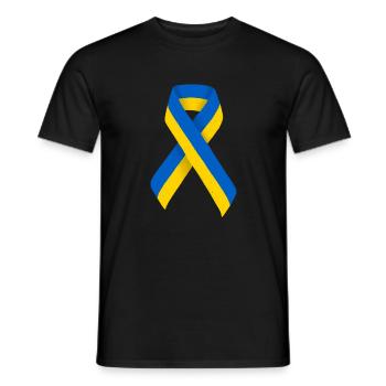 Ukraińska Bandera Wstążki Ukrainy - T-shirt męski - czarny - Przód - AI Model Male 178 light (178cm)