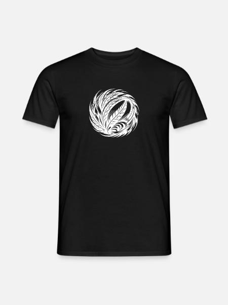 Spiritual Bird Feather Ball Meditation Symbol - Men's T-Shirt - black