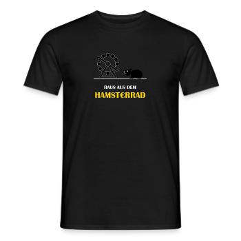 Raus aus dem Hamsterrad Investment Geschenkidee - Männer T-Shirt - Schwarz - Vorne - AI Model Male 178 light (178cm)