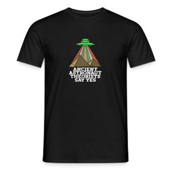 Funny Meme Ancient Astronaut Theorist Say - Men's T-Shirt - black - Front - AI Model Male 178 light (178cm)