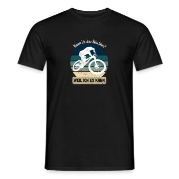 Warum ich ohne Akku fahre? Weil ich es kann ! - Männer T-Shirt - Schwarz - Vorne - AI Model Male 178 light (178cm)