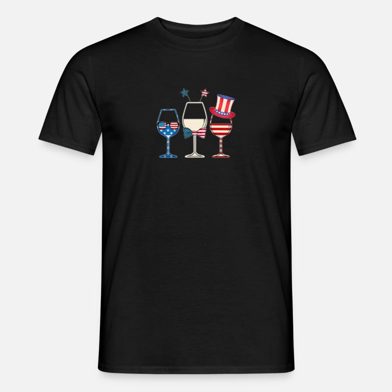 3 Gläser Vierte Juli Version - Männer T-Shirt - Schwarz