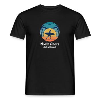 North Shore Oahu Hawaii Surfing Surfer Vintage Sun - Men's T-Shirt - black - Front - AI Model Male 178 light (178cm)
