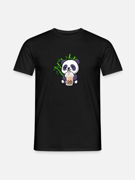 Panda Boba Tee Lustig bubble tea feinschmecker Haustierliebhaber - Männer T-Shirt - Schwarz