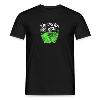 Quetschn Virtuose, Steirische Harmonika - Männer T-Shirt - Schwarz - Vorne - AI Model Male 178 light (178cm)