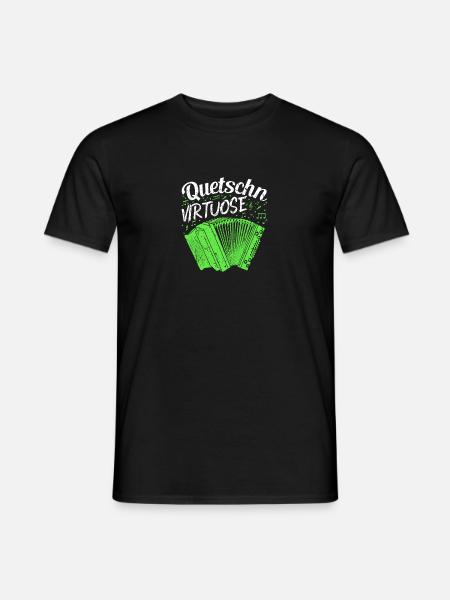 Quetschn Virtuose, Steirische Harmonika - Männer T-Shirt - Schwarz