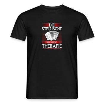 Steirische Therapie, Steirische Harmonika Quetschn - Männer T-Shirt - Schwarz - Vorne - AI Model Male 178 light (178cm)